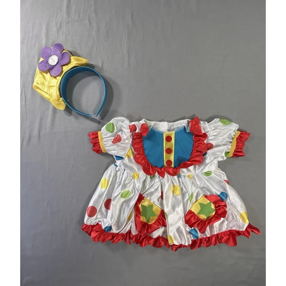 Clown Costume Toddler 2T Dress and Headpiece Complete NEW